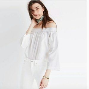 NWOT Madewell White Off the Shoulder Blouse